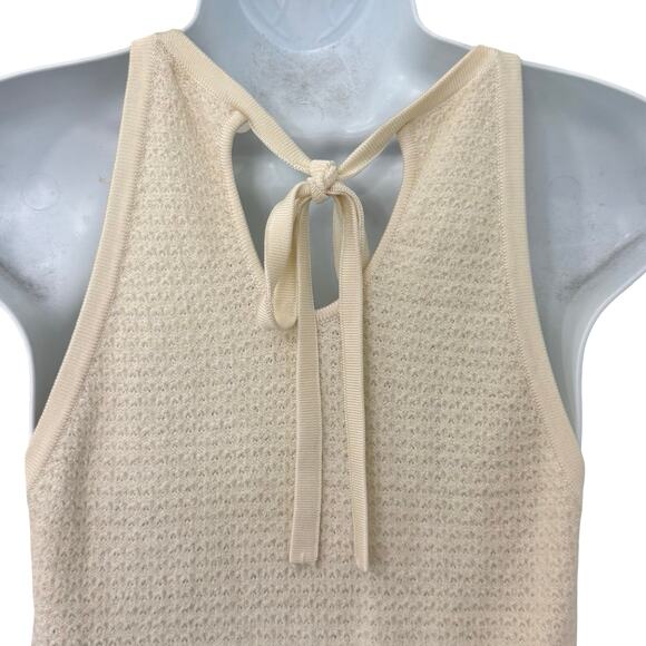 Anthropologie Cream Rainbow Cross Stitch Sunrise Embroidered Knit Tank Top Sz XS - Picture 10 of 12